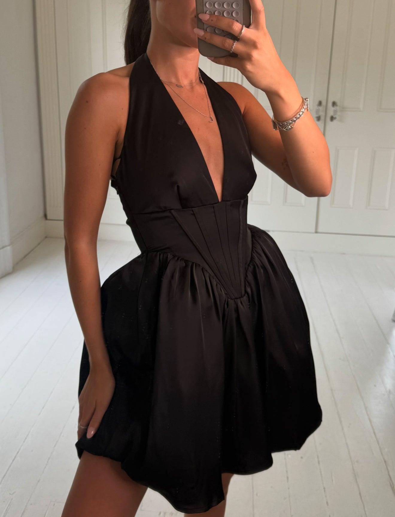 Corset detail mini dress S