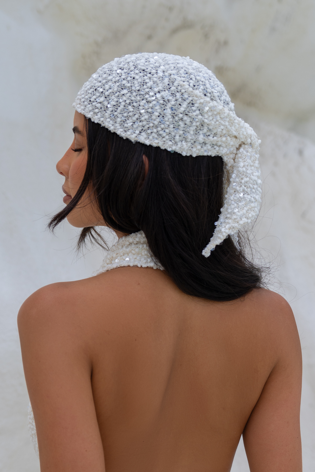 SEQUIN KNIT HEADSCARF