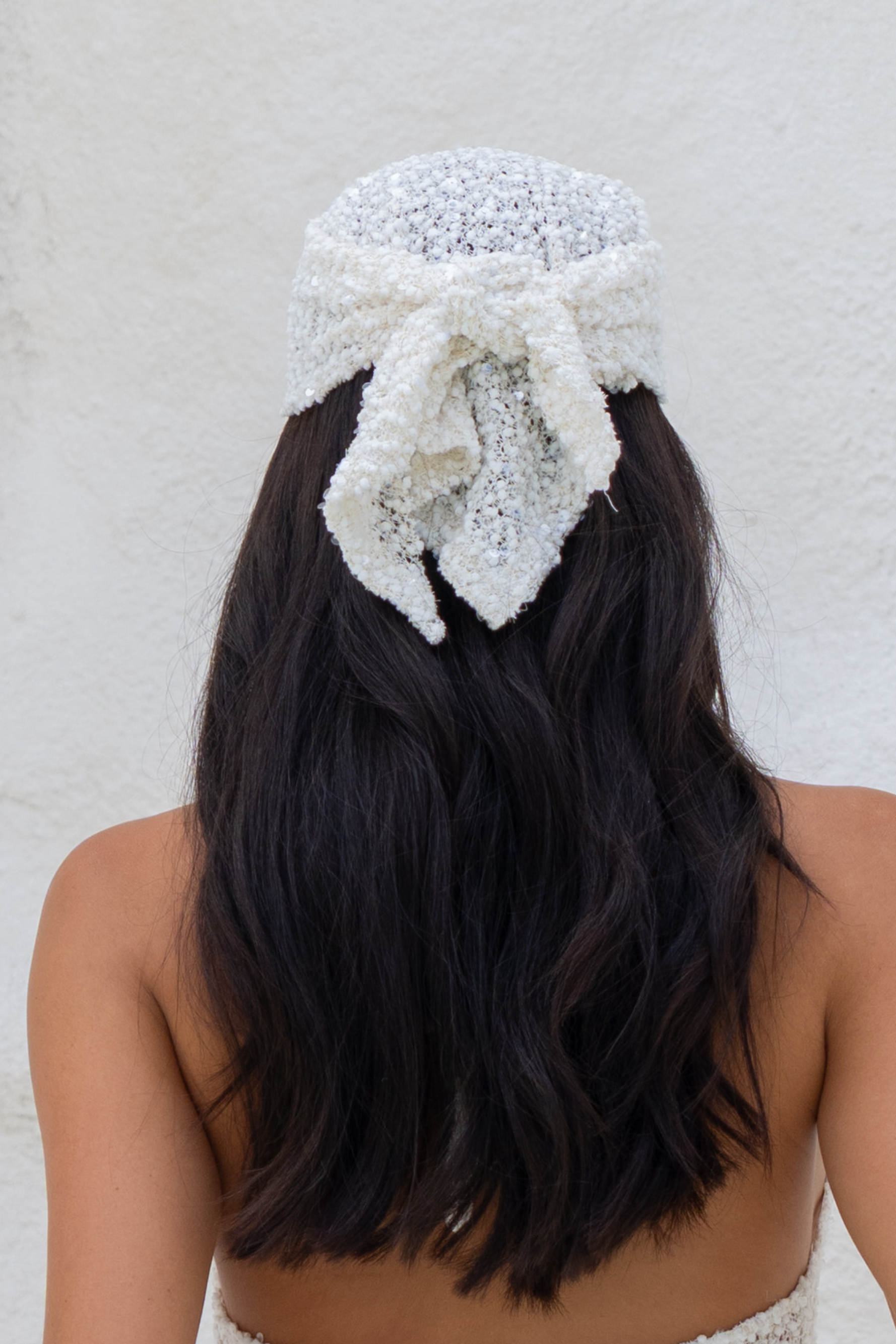 SEQUIN KNIT HEADSCARF