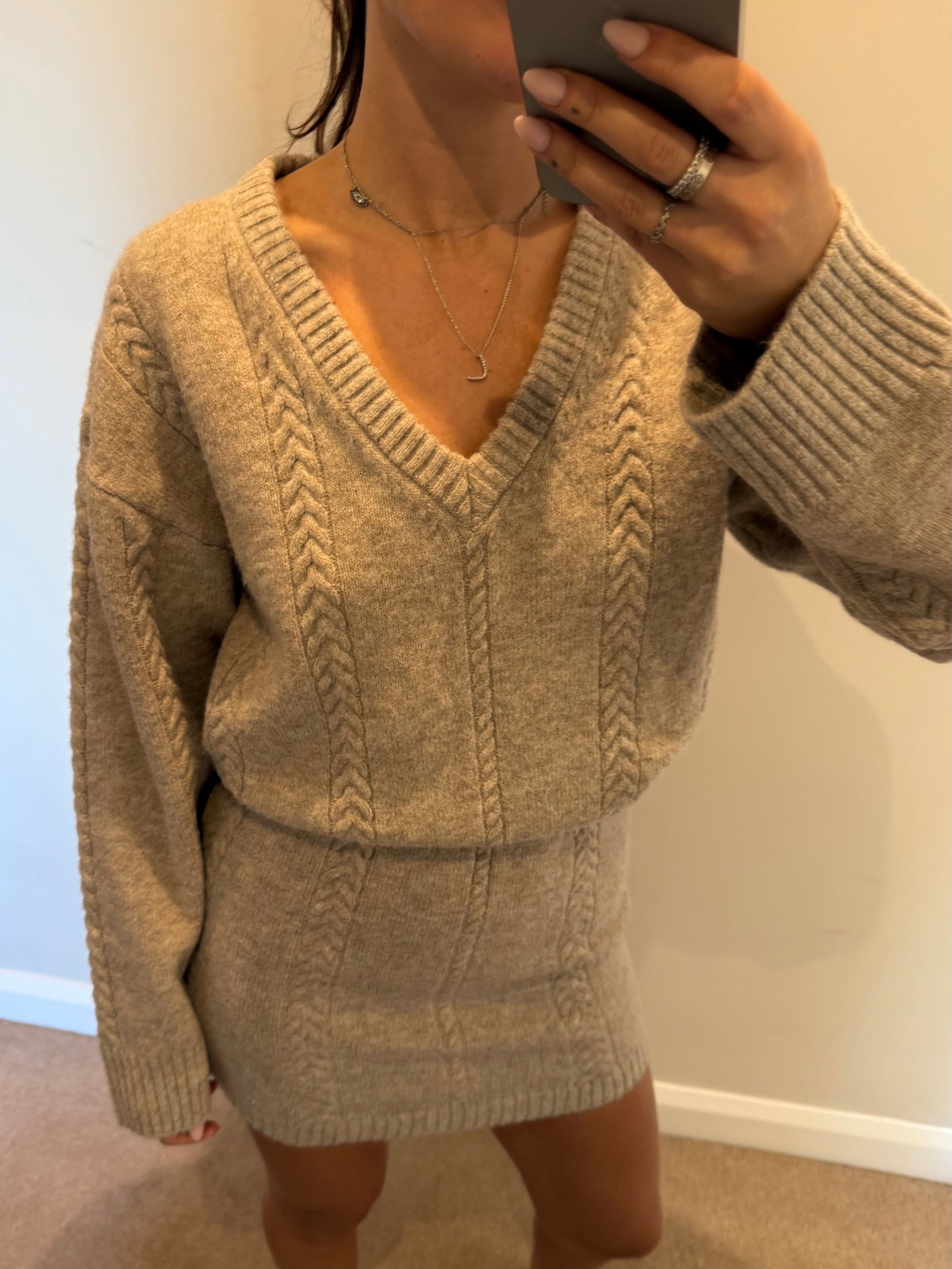 Mocha knit mini dress S/M