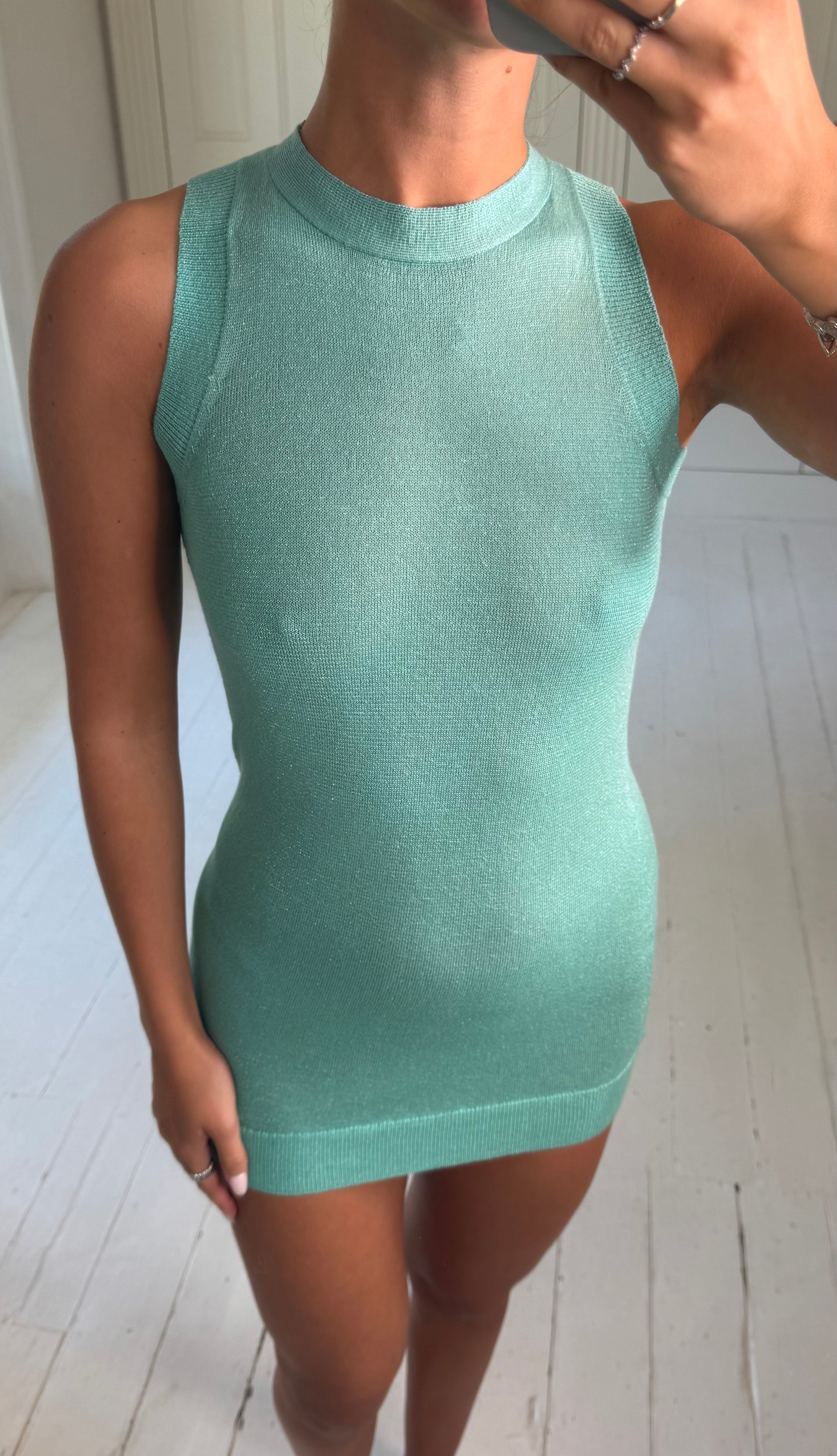 Blue knit mini dress size XXS