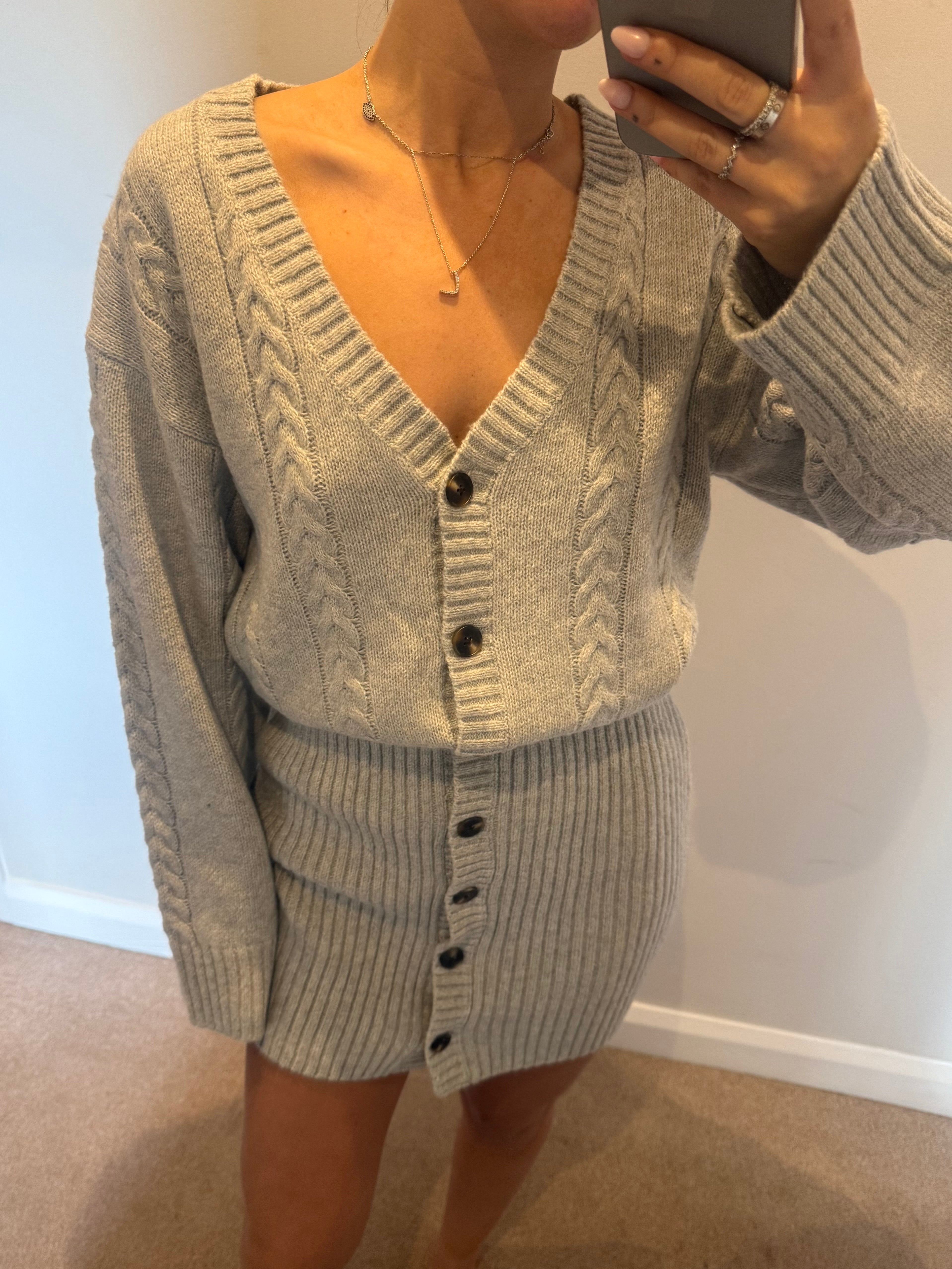 Knit button front mini dress size M/L