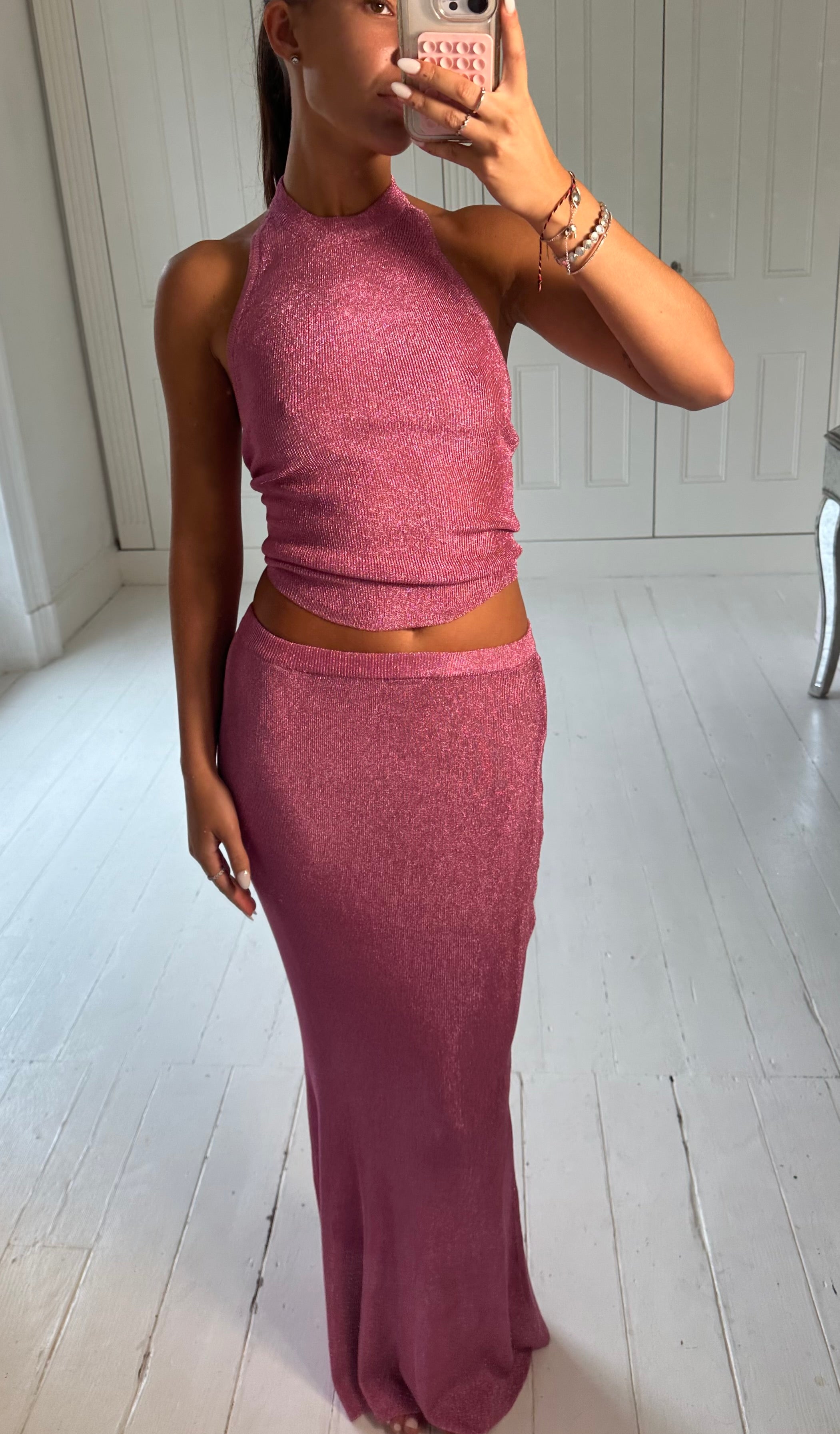 Pink glitter skirt only size 12