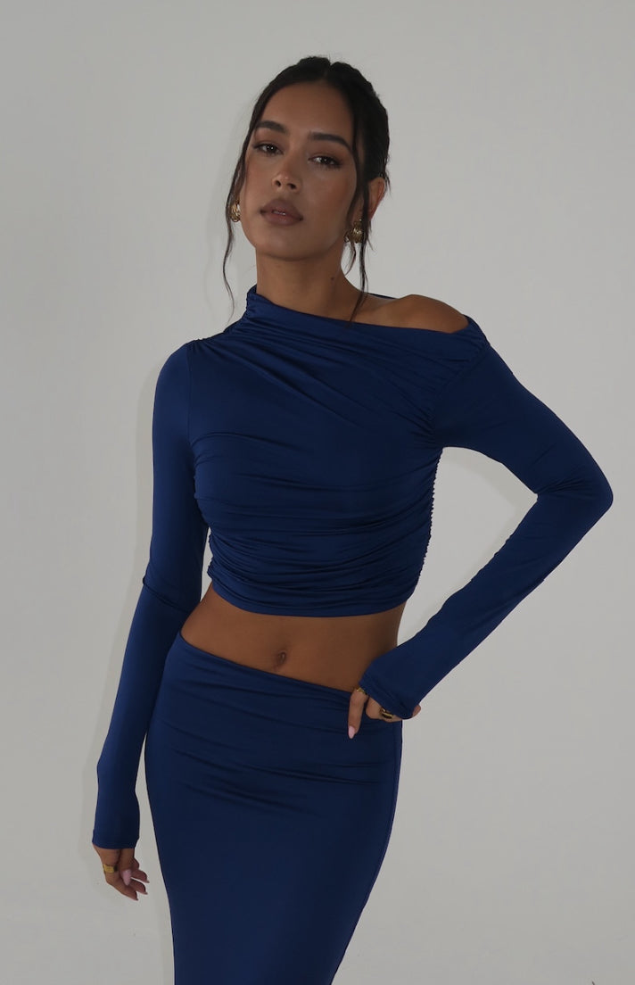 Navy off the shoulder top size S