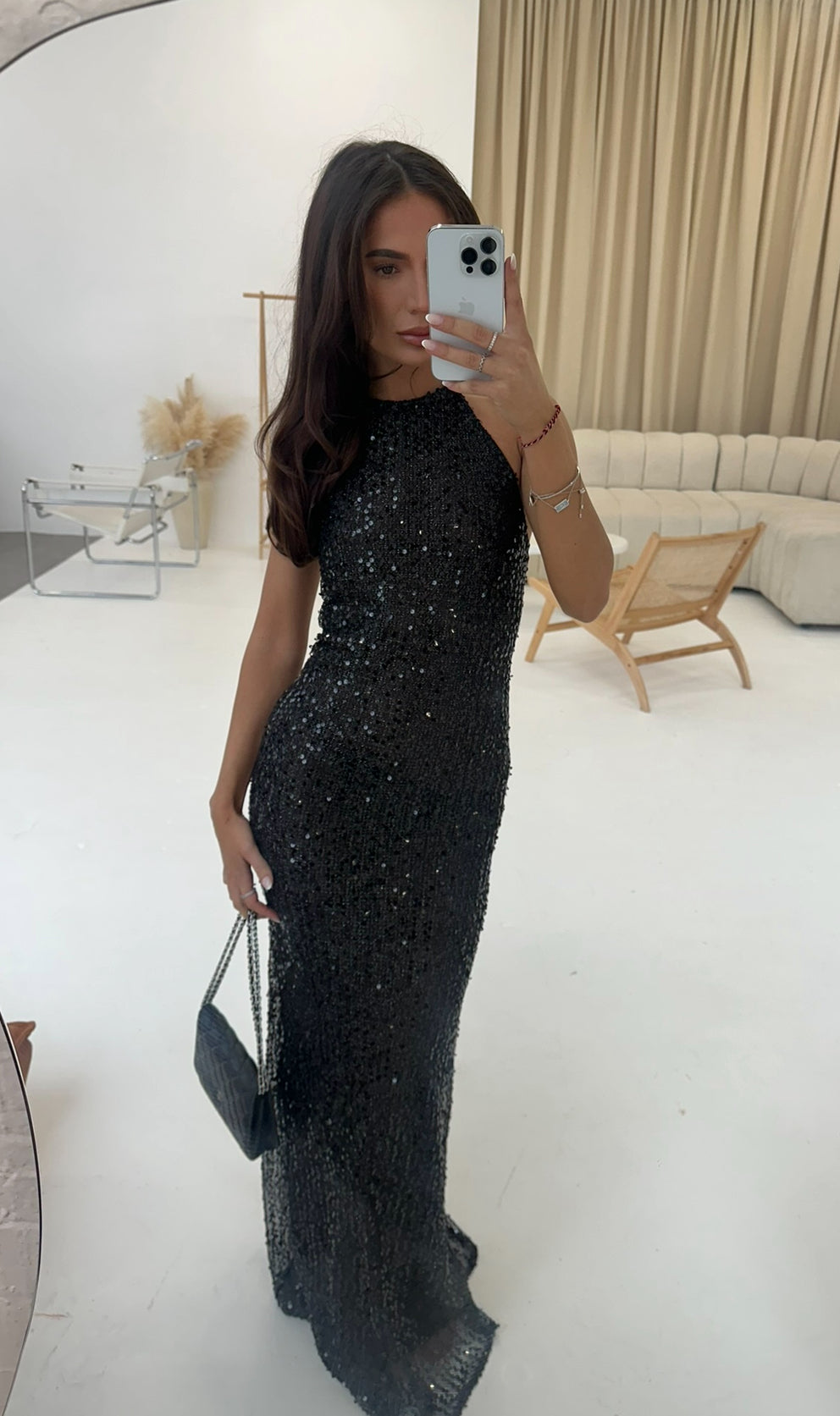 Sequin maxi dress size S-M